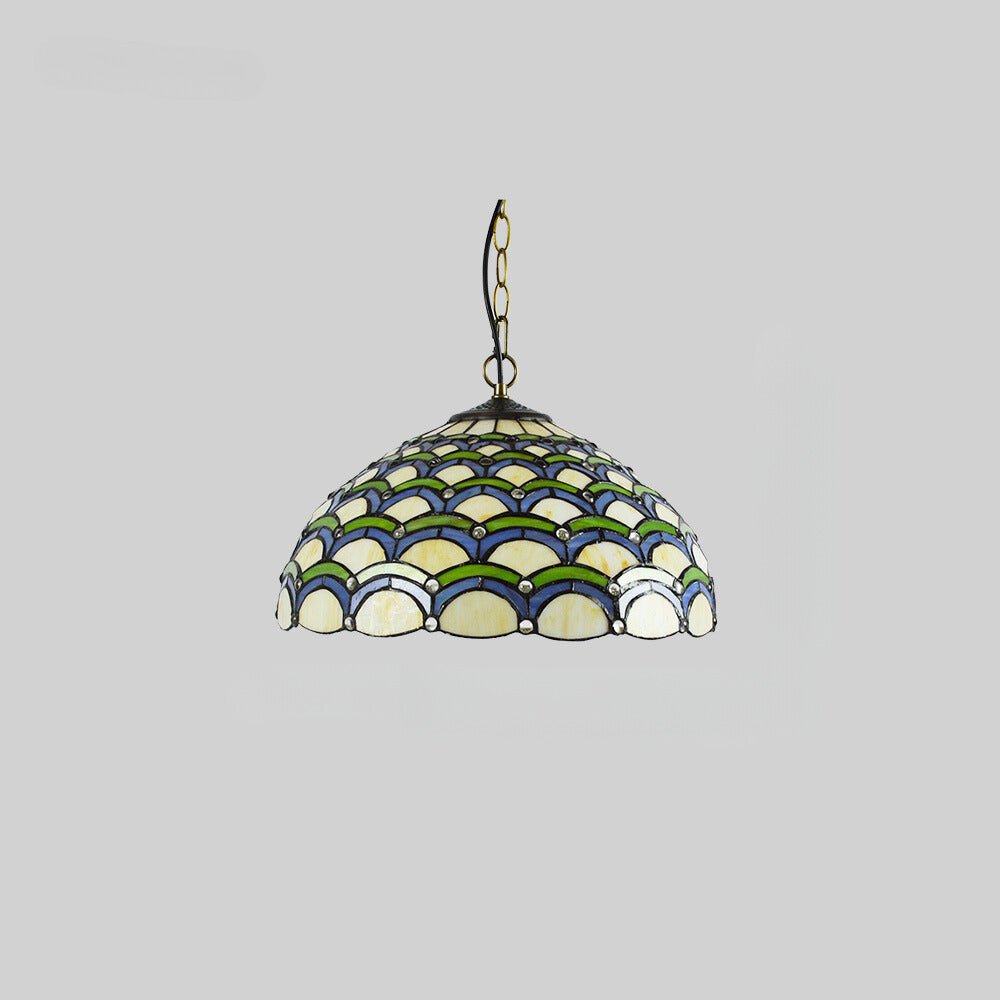 Tiffany Vintage Luxury Pendant Light Glass Colorful Glass Living Room