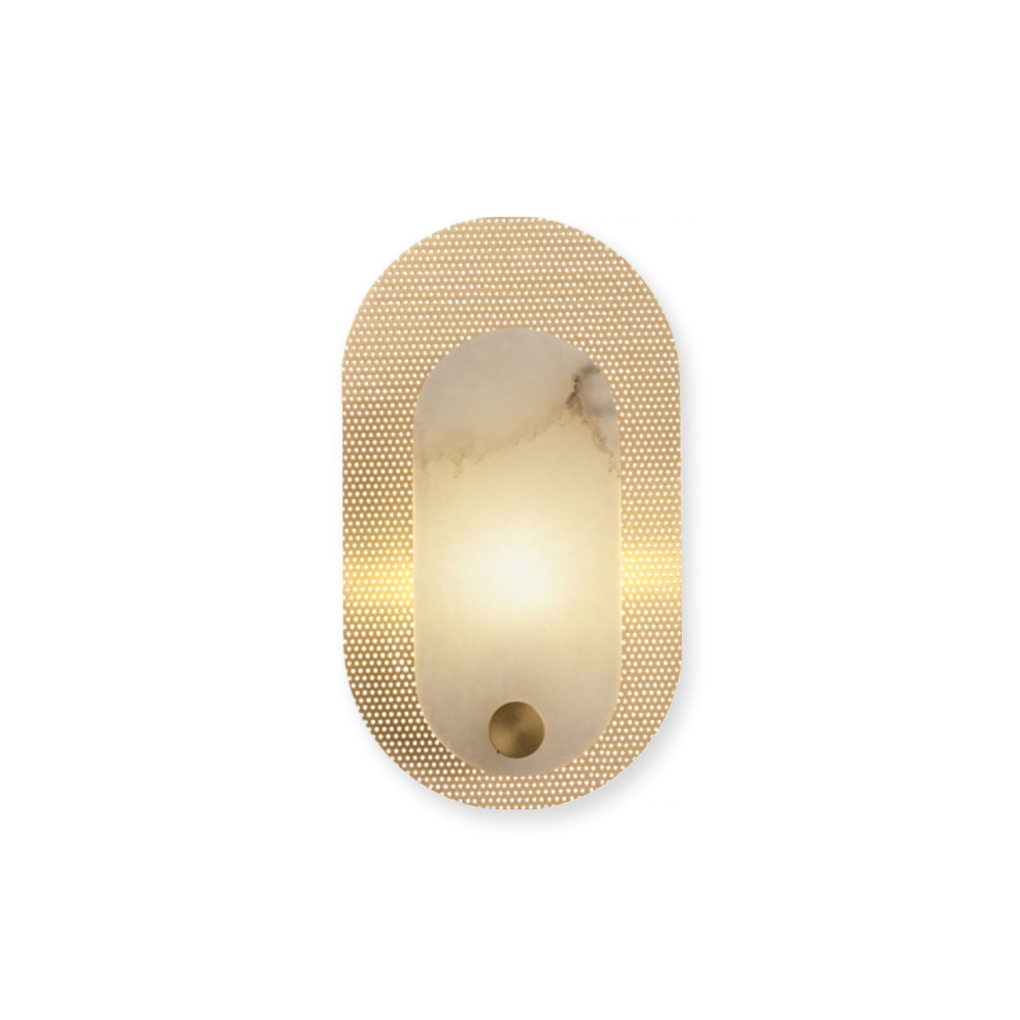 Oval Modern Metal & Alabaster Wall Light