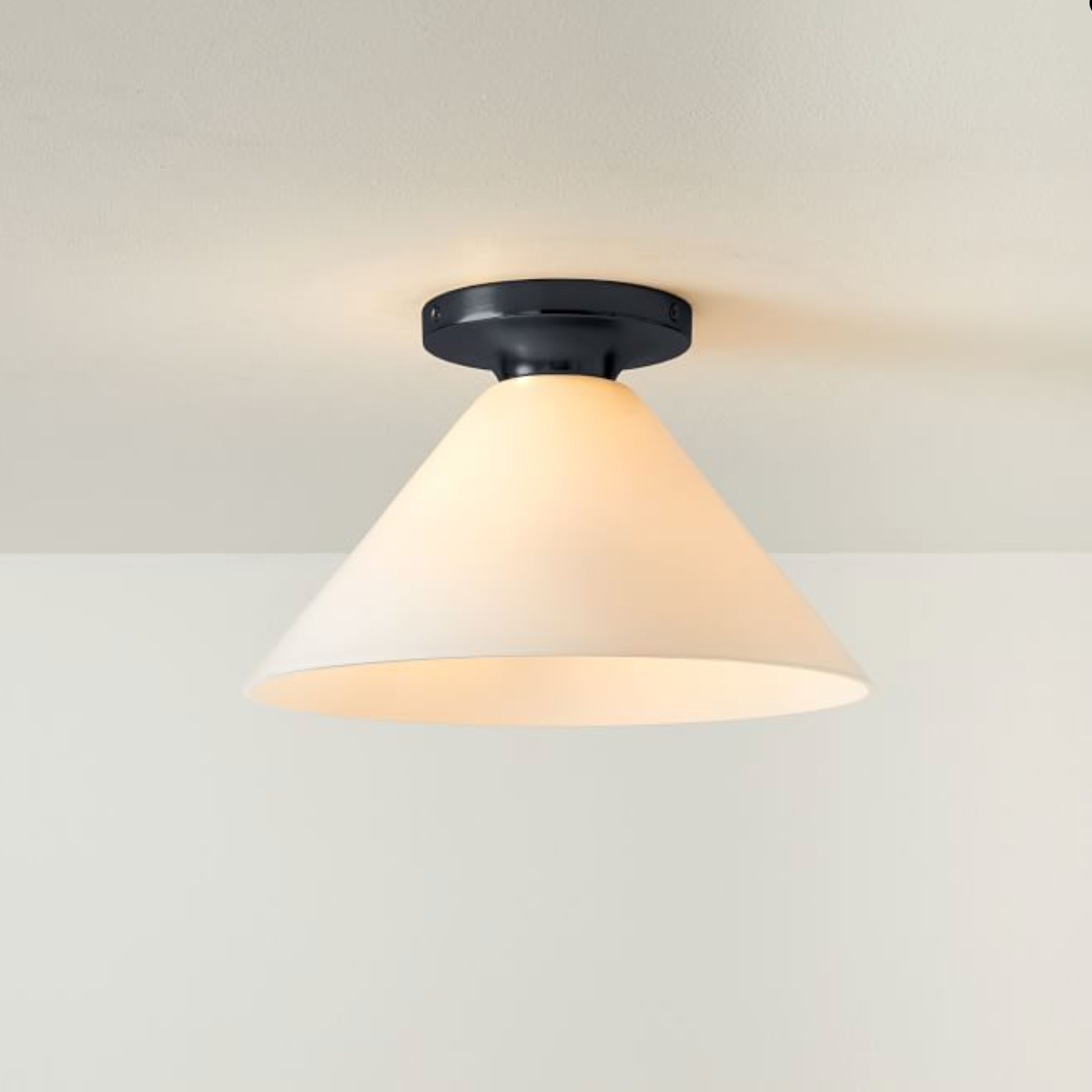 Cone Flush Mount Glass Ceiling Light Modern