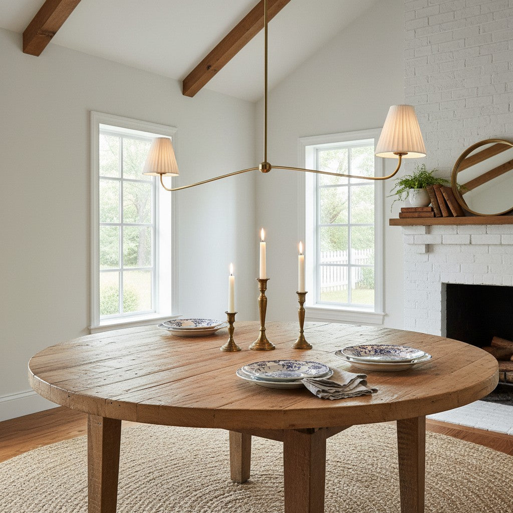 Fibura Pleated Shade Chandelier for Traditional Dining Room