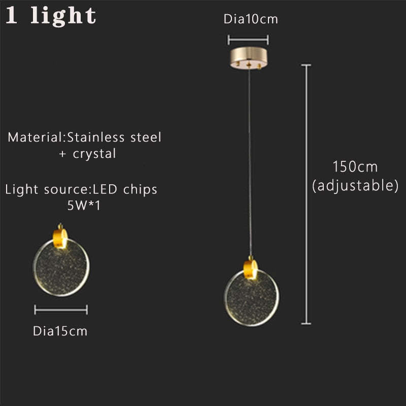 Kristy Minimalist Round Metal Crystal Chandelier