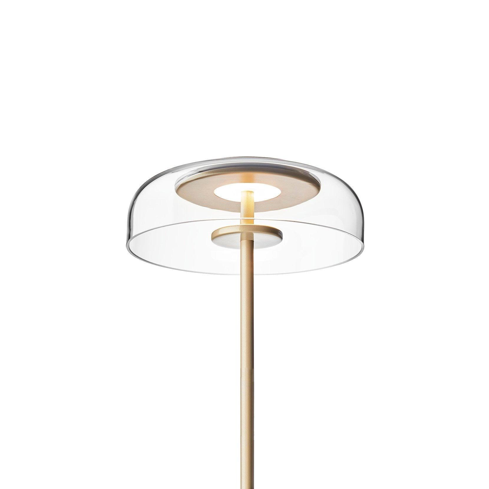 Solara Table Lamp Clear Glass Shade Wood Base - Letslighting