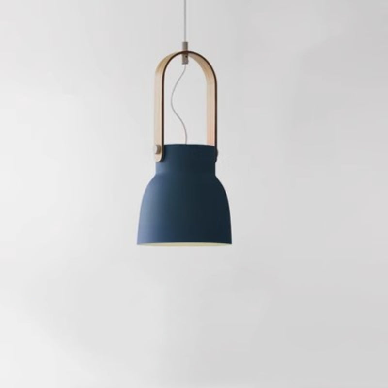 Valentina Vintage Pendant Light Black/Orange Metal/Wood Bedroom