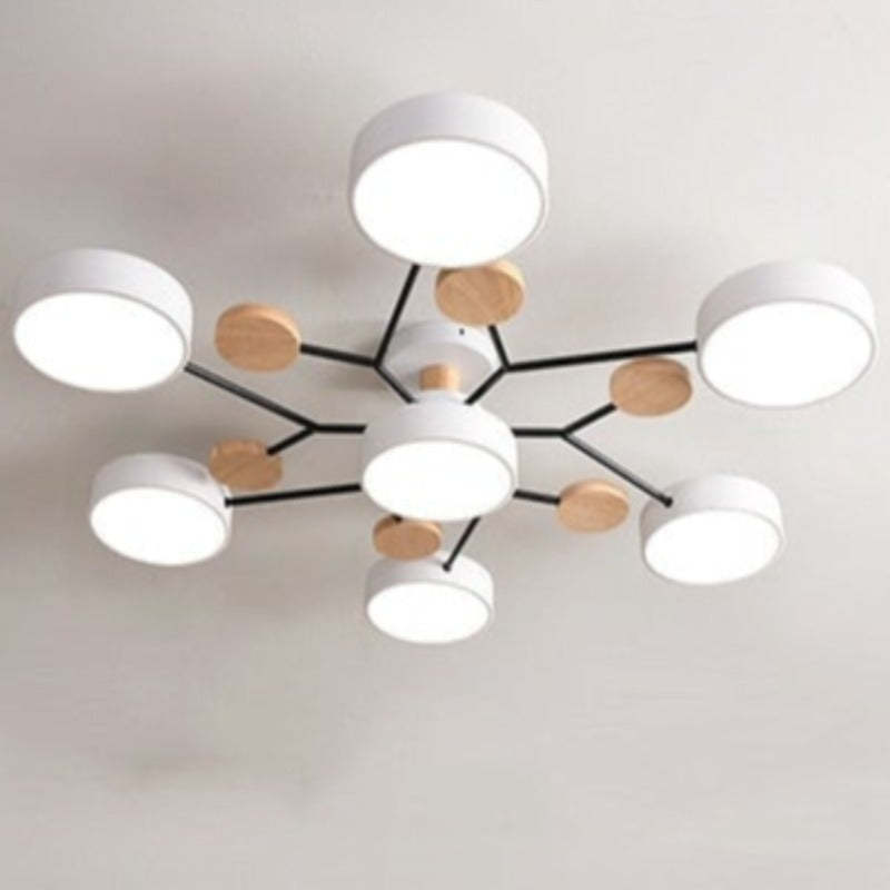 Arisha Geometric Flush Mount Ceiling Light Acrylic/Wood Living Room - Letslighting