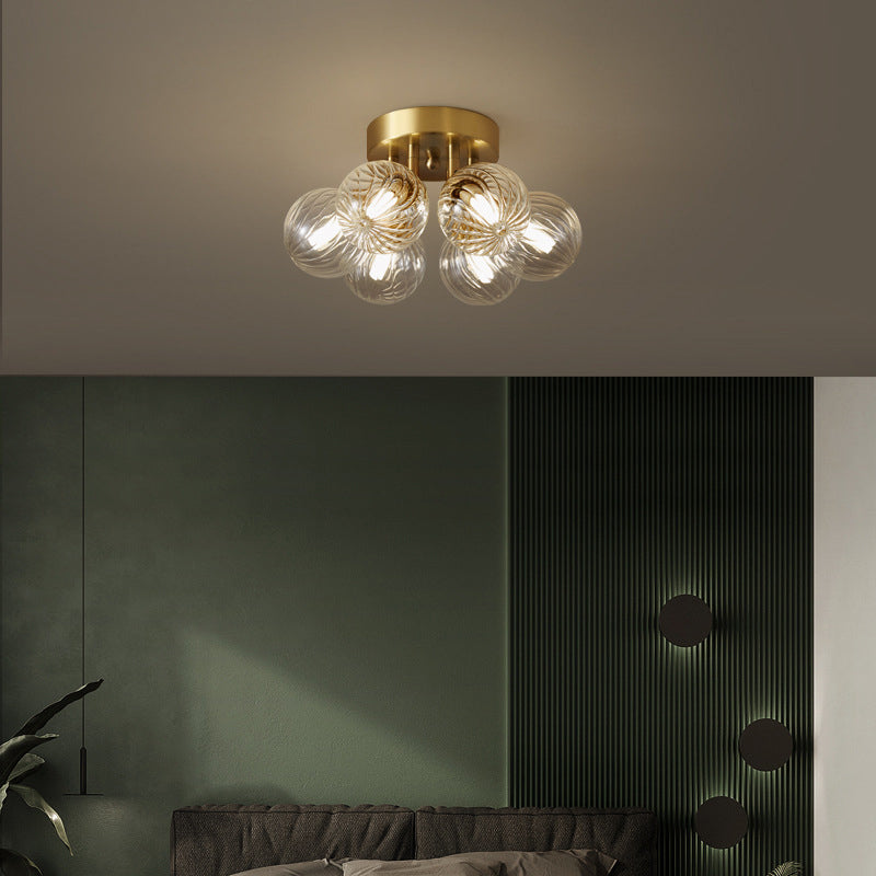 Valentina Modern Bubble Brass & Glass Ceiling Light