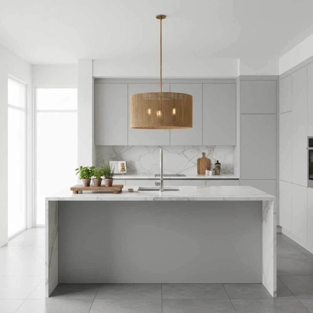 Rowan Drum Brass Pendant Light