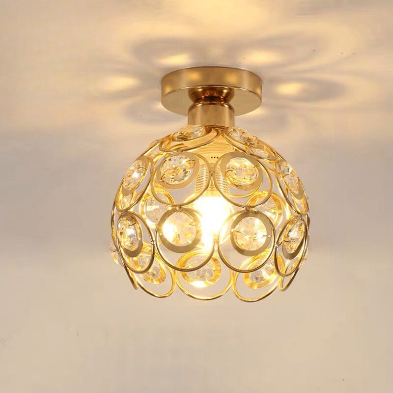 Arisha Modern Flush Mount Ceiling Light Black Gold Glass Bedroom