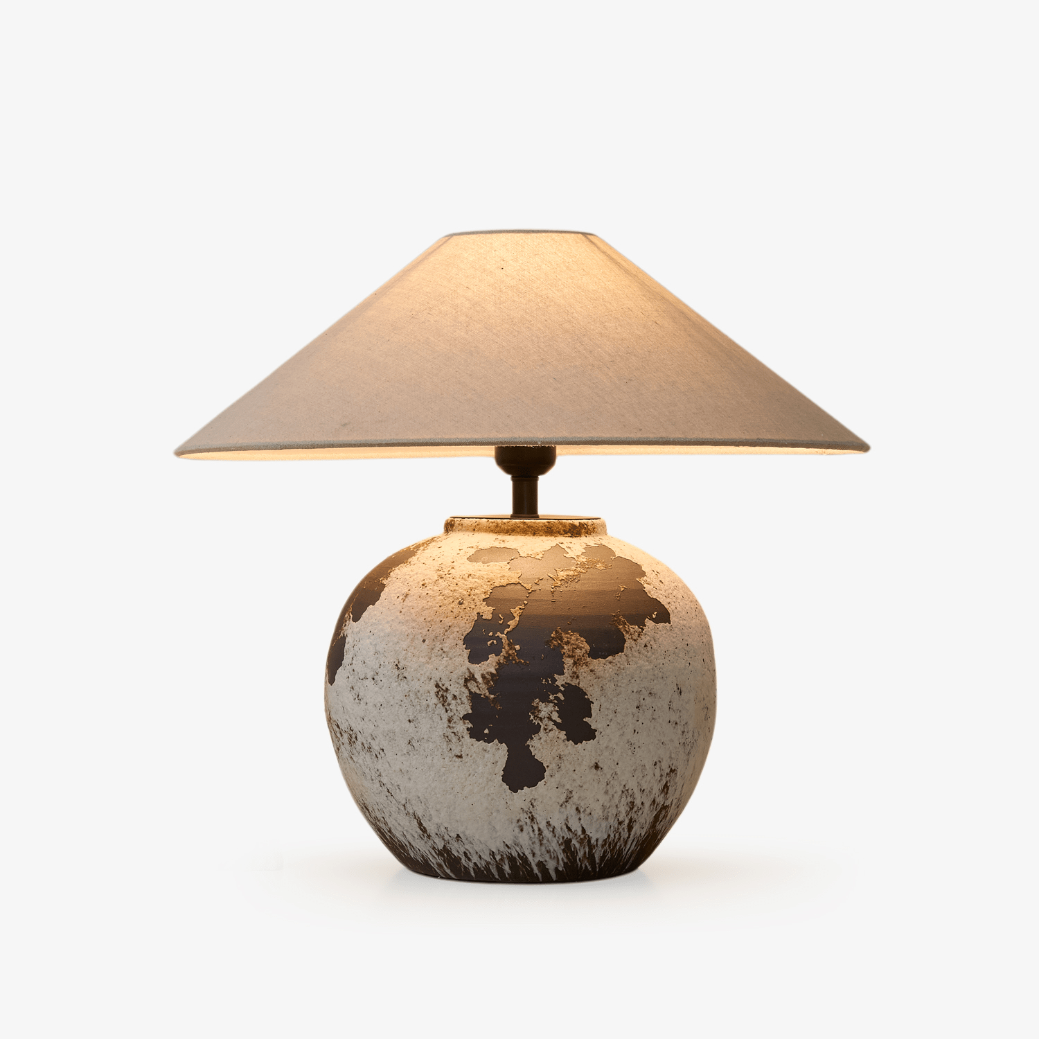 Speckled Modern Fabric & Ceramics Table Lamp