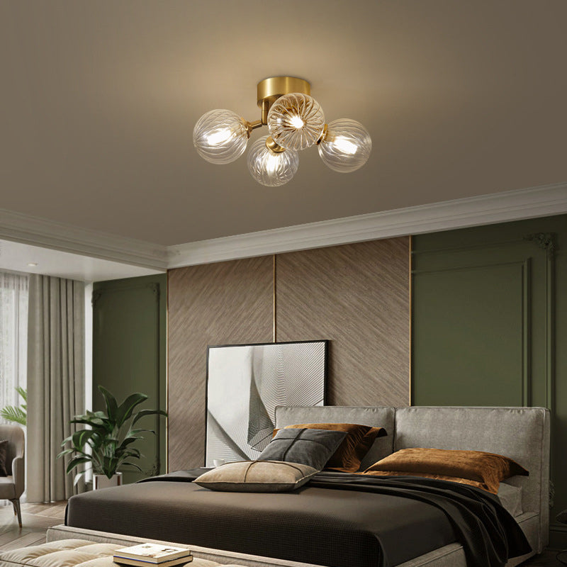 Valentina Modern Bubble Brass & Glass Ceiling Light