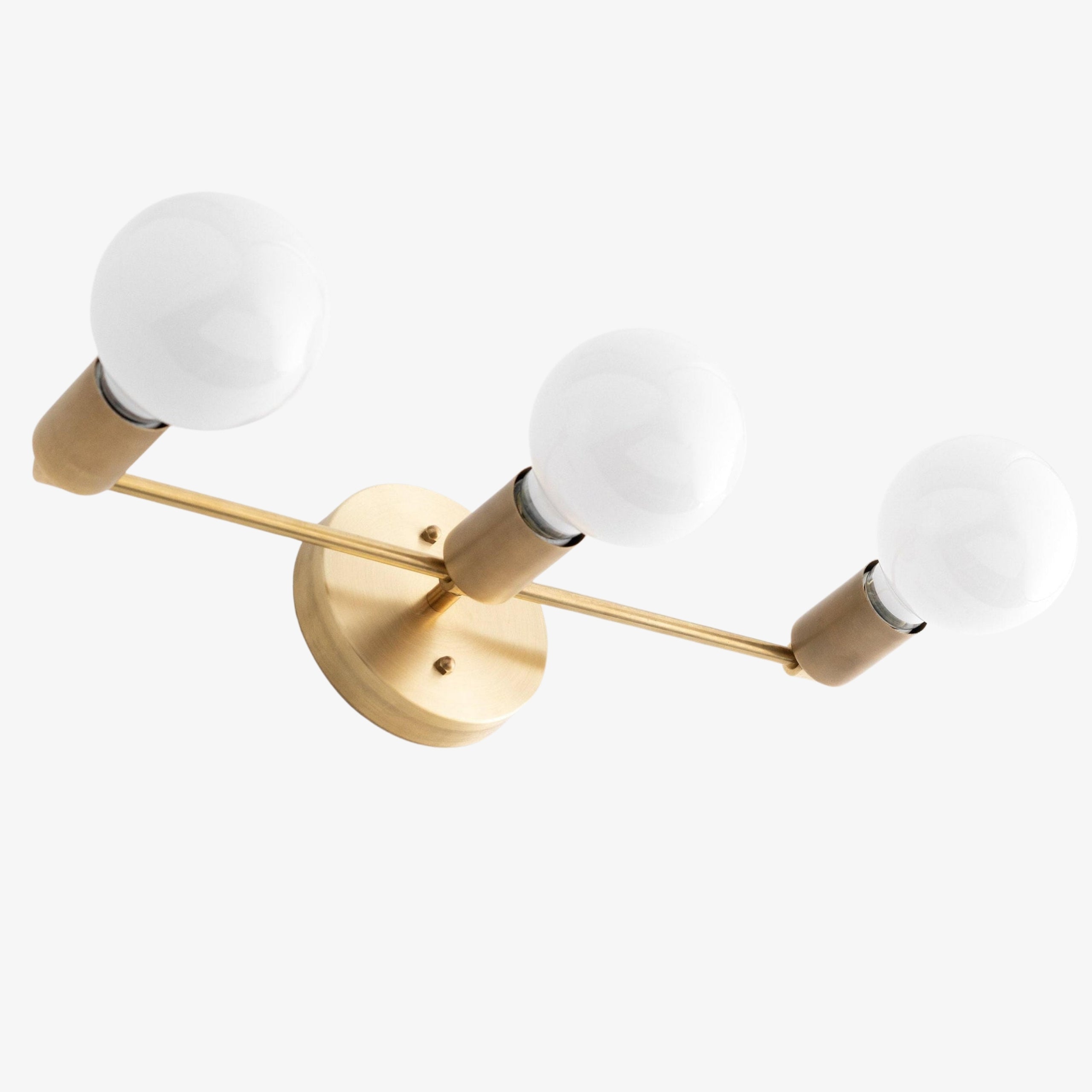 Pearl 3-Light Milk Glass Globe Wall Sconce Mid-Century Light