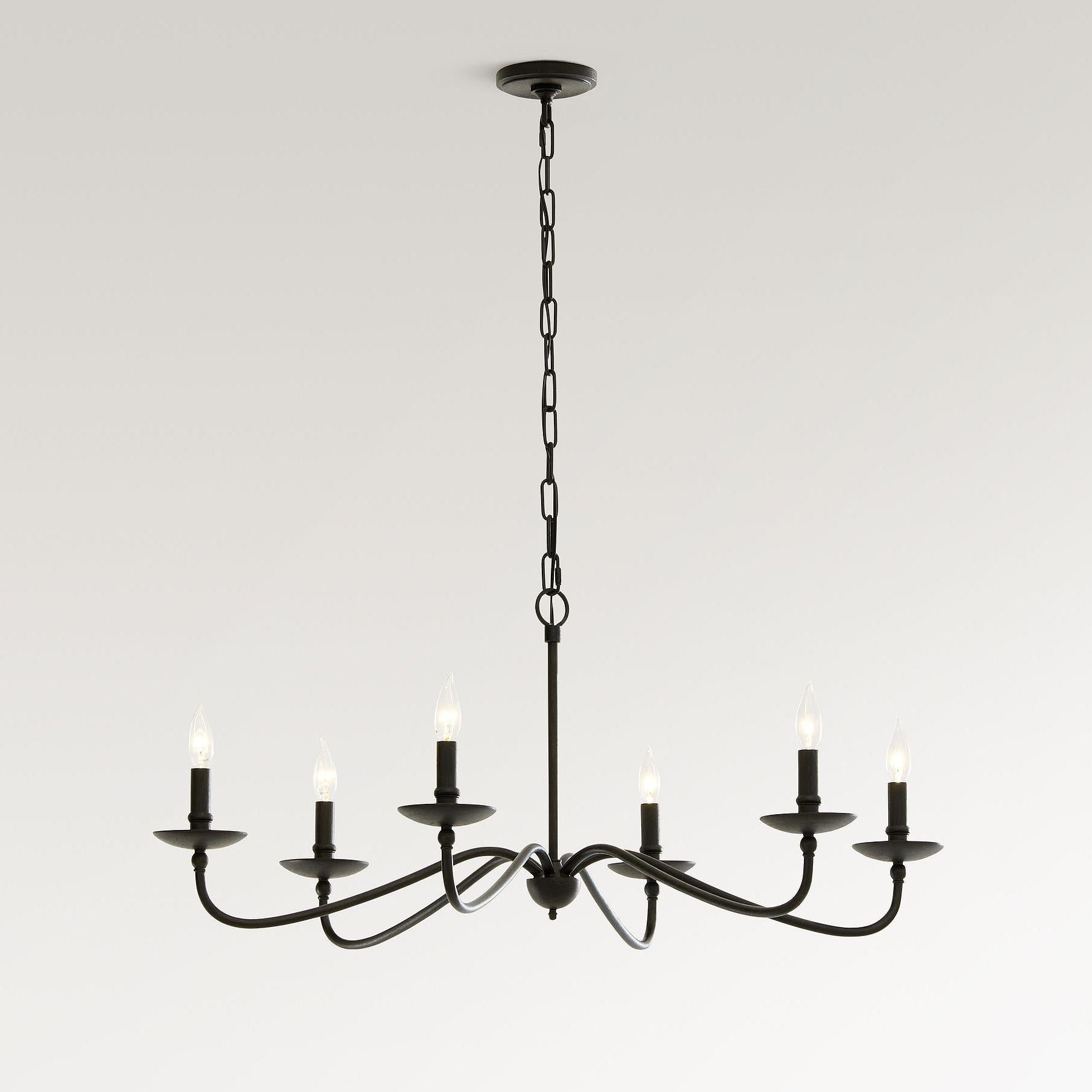 Lodge Minimalist Rustic Iron Candle Chandelier Hallway