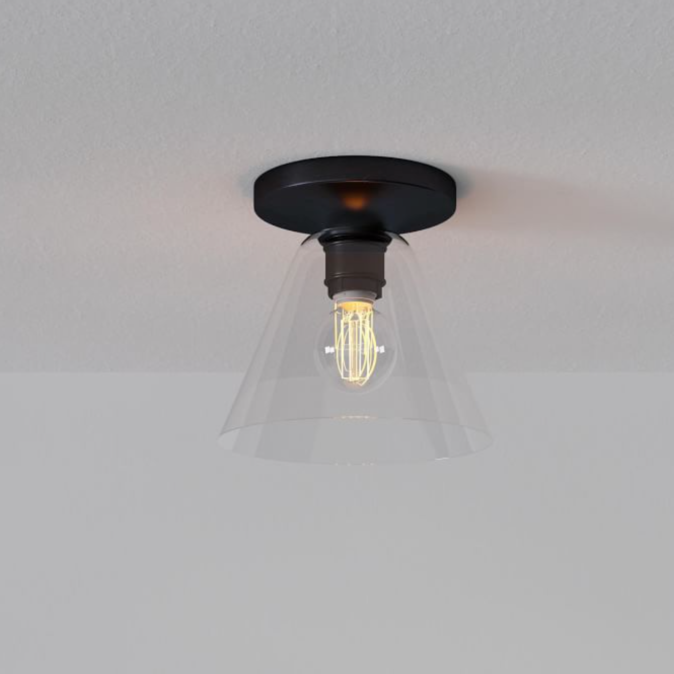Cone Flush Mount Glass Ceiling Light Modern