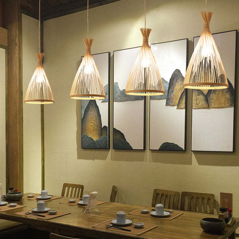 Ritta Pendant Light Rattan Modern, Hand-woven, Hotels - Letslighting