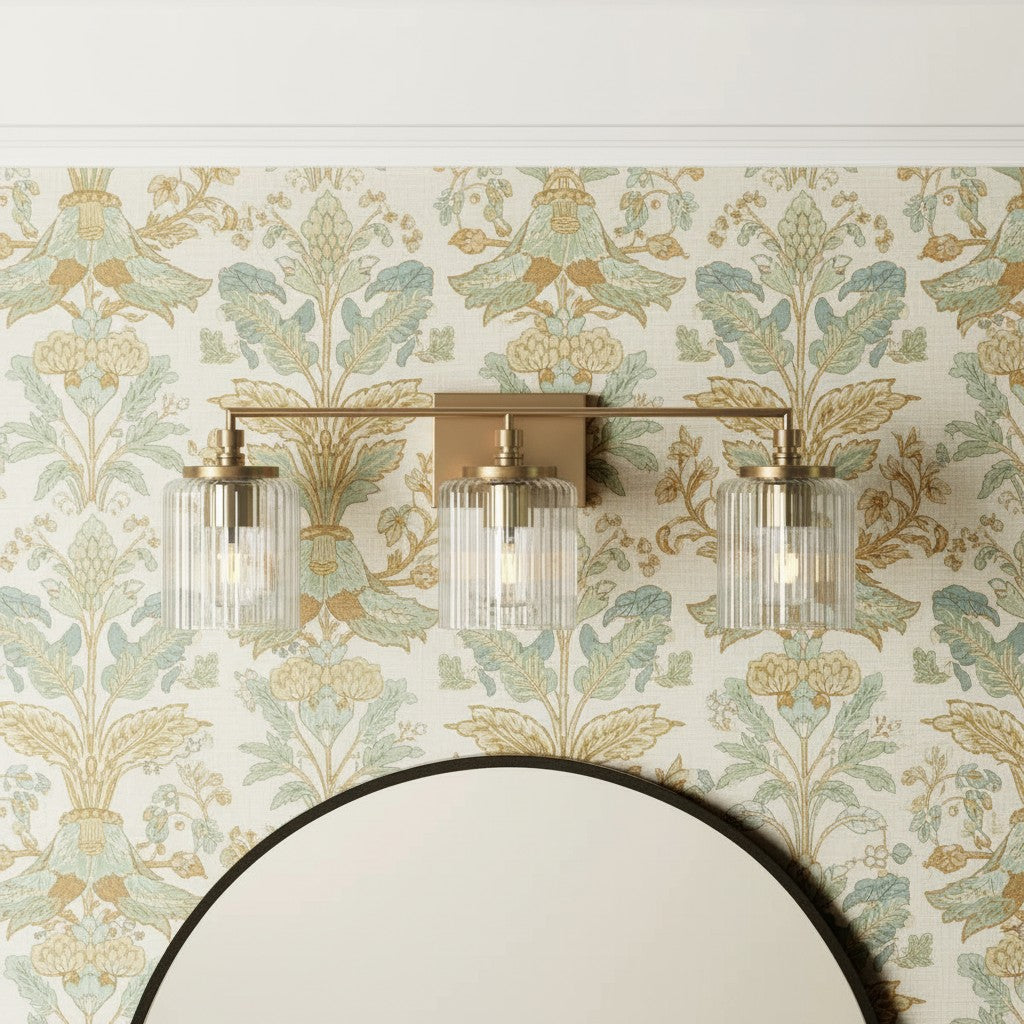 Haze 3-Light Ribbed Glass Wall Sconce
