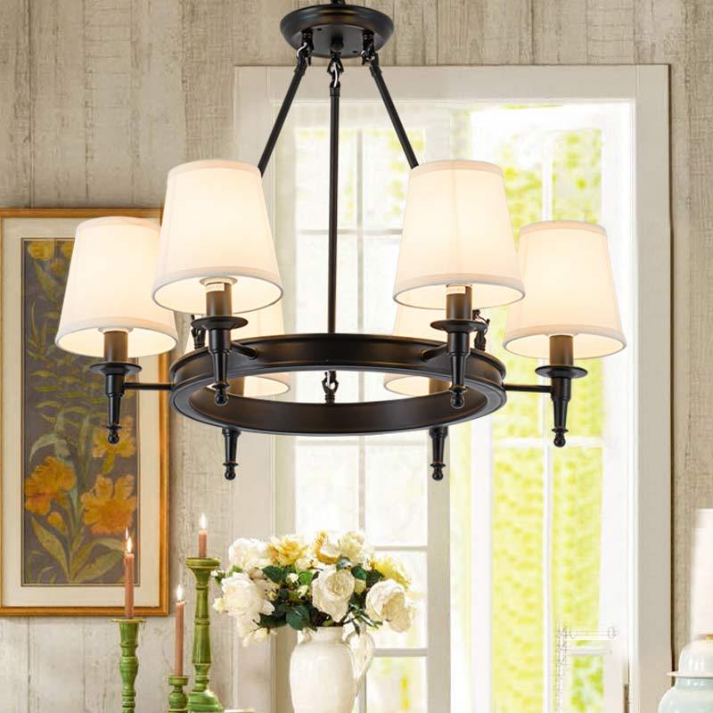 Silva Vintage Ring Fabric Chandelier Copper - Letslighting