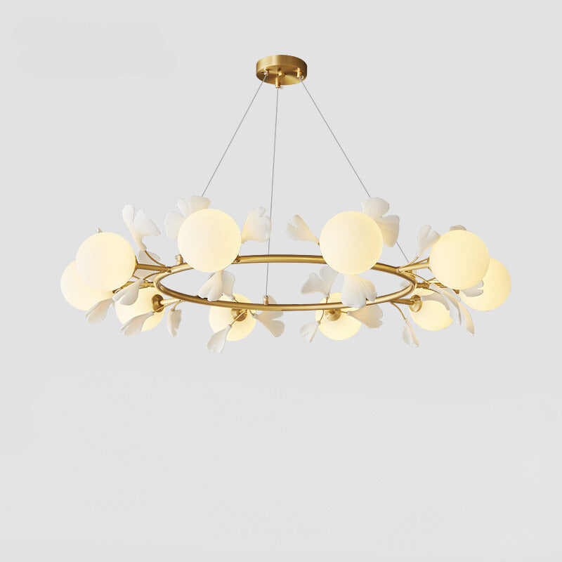 Olivia Luxury Minimalist Chandelier Creative Leaf Glass Living Room - Letslighting