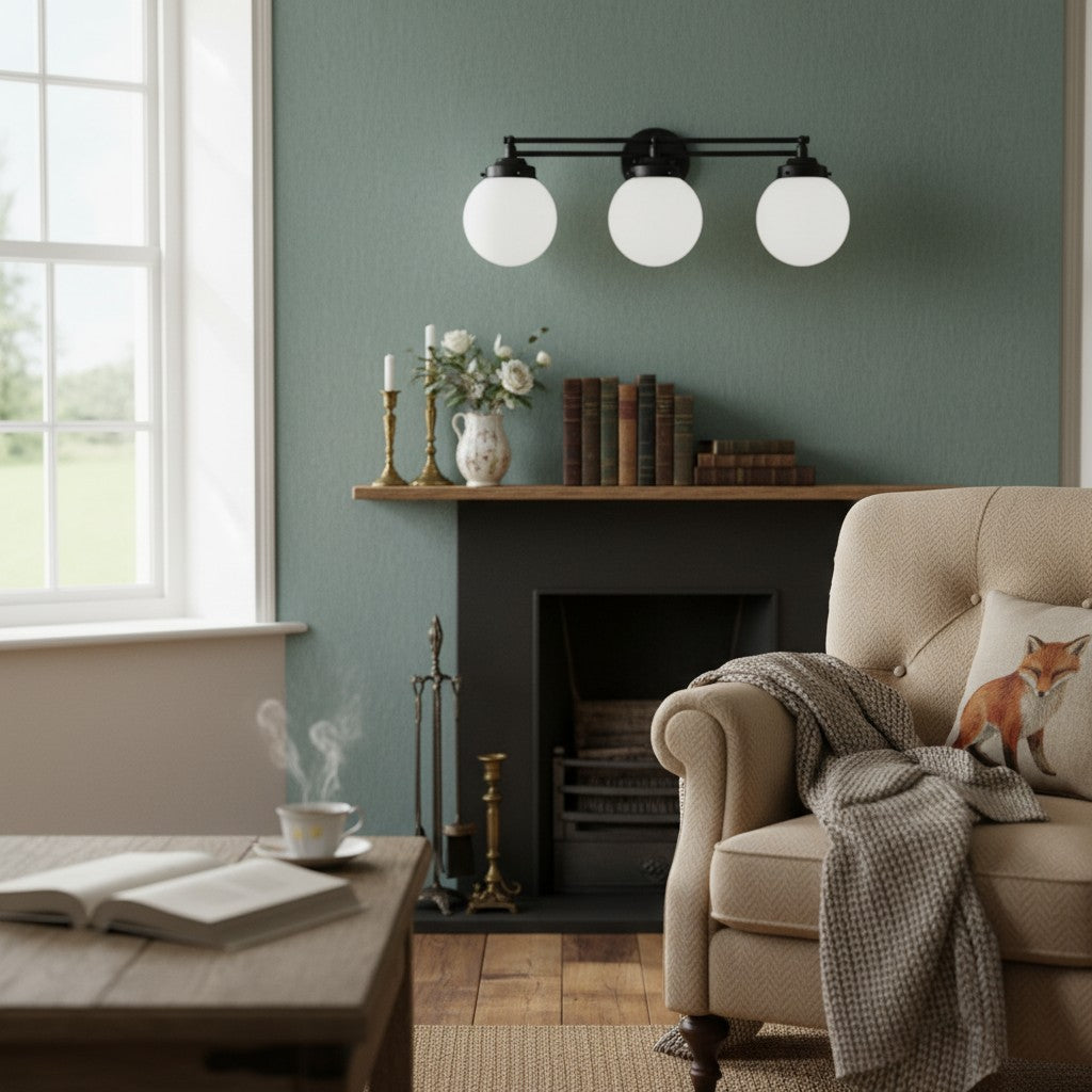 Pearl Wall Sconce Milk Glass Antique Brass for Bedroom