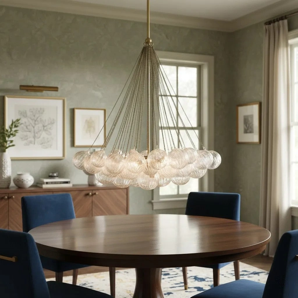 Chandelier Modern Hand-blown Glass Bubble for Dining Room | Letslighting