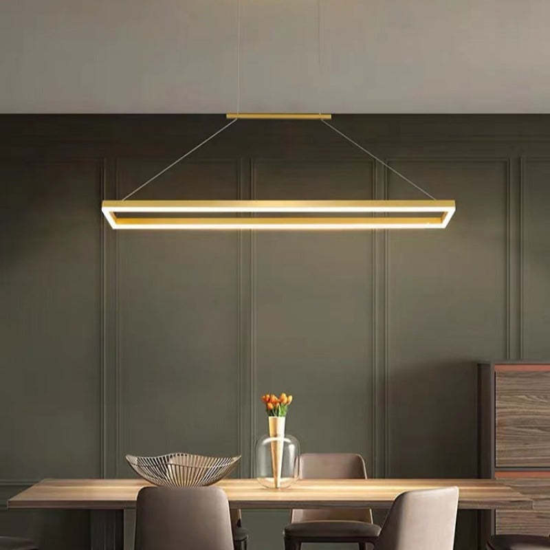 Arisha Modern Rectangular Pendant Light Coffee Dining Room - Letslighting