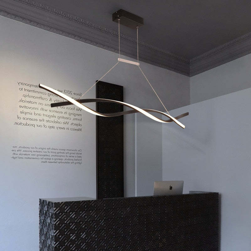 Arisha Pendant Light Linear Double Wave Modern Bedroom - Letslighting