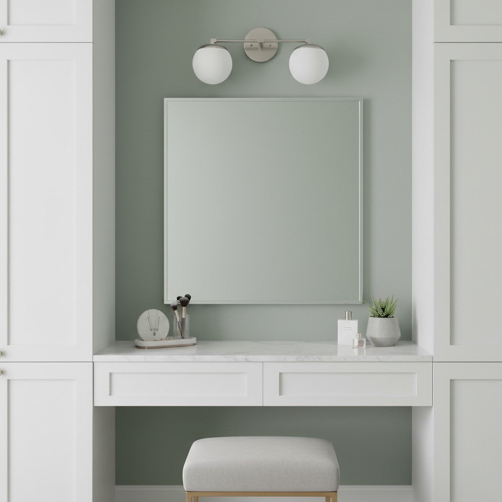 Pearl Milk Glass Brass Wall Sconce Bathroom