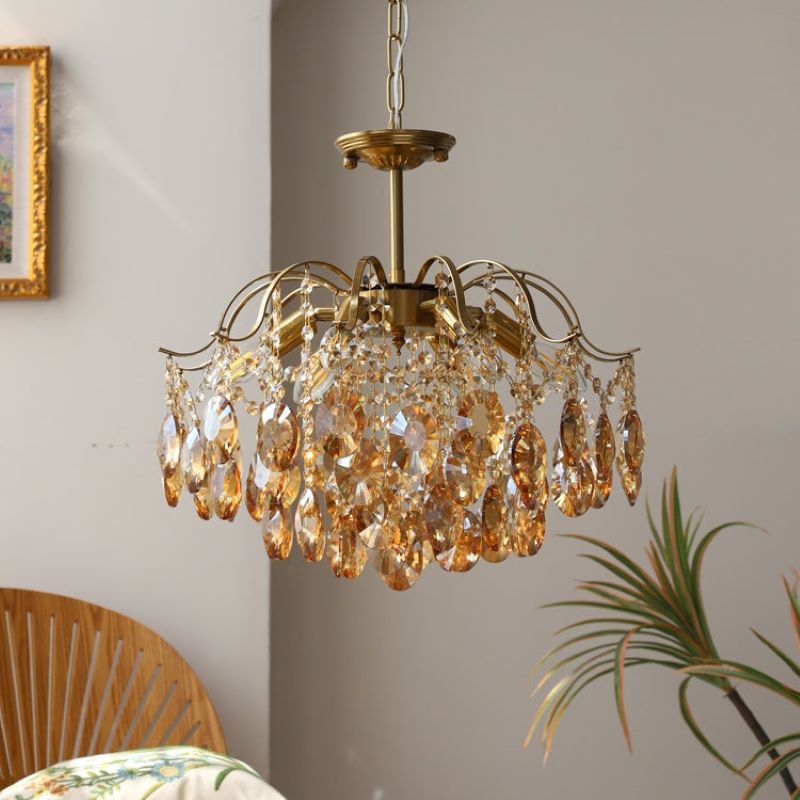 Kristy Retro Crystal Chandelier Glass Metal Living Room