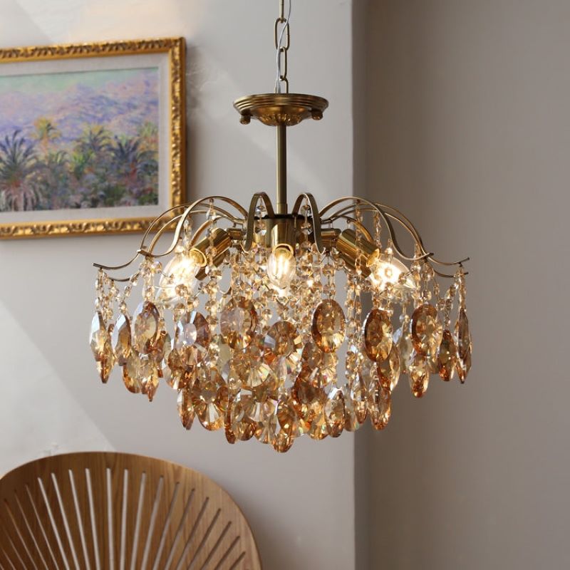 Kristy Retro Crystal Chandelier Glass Metal Living Room