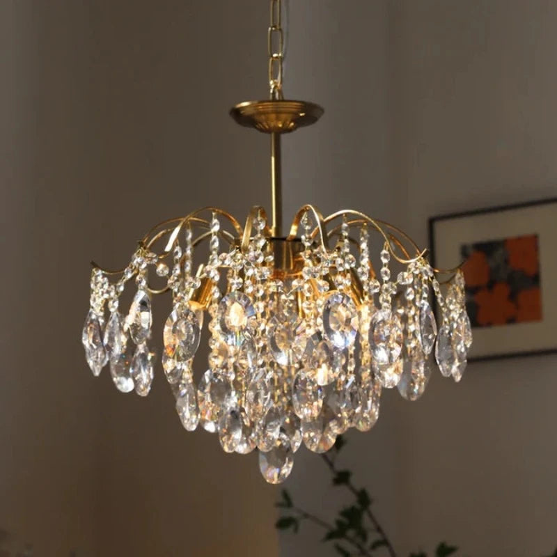 Kristy Retro Crystal Chandelier Glass Metal Living Room