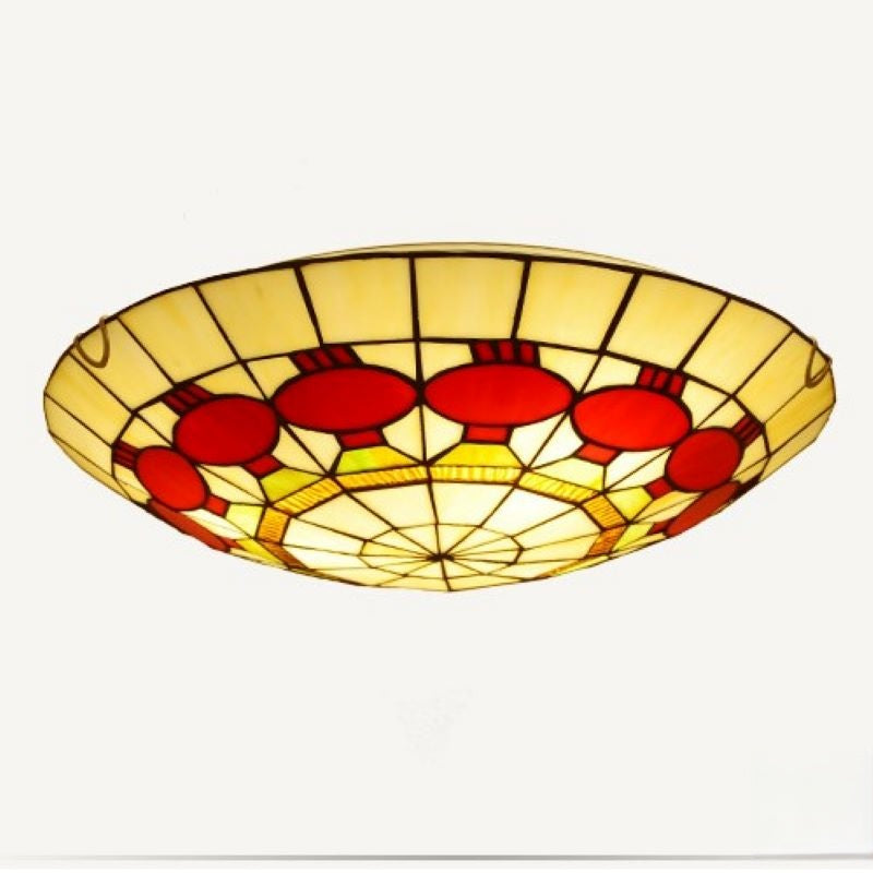 Tiffany Retro LED Flush Mount Ceiling Light Stained Glass Bedroom