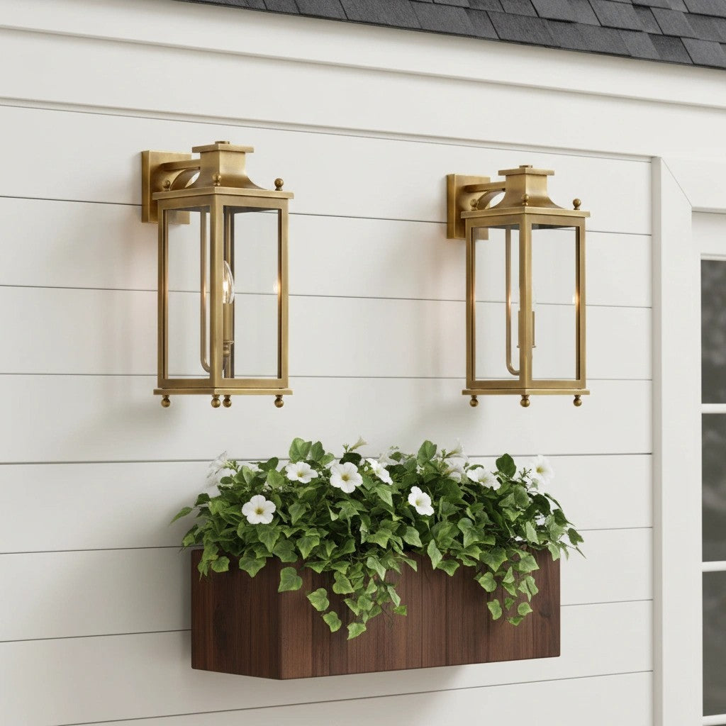 Guard Wall Lamp Brass Glass Outdoor