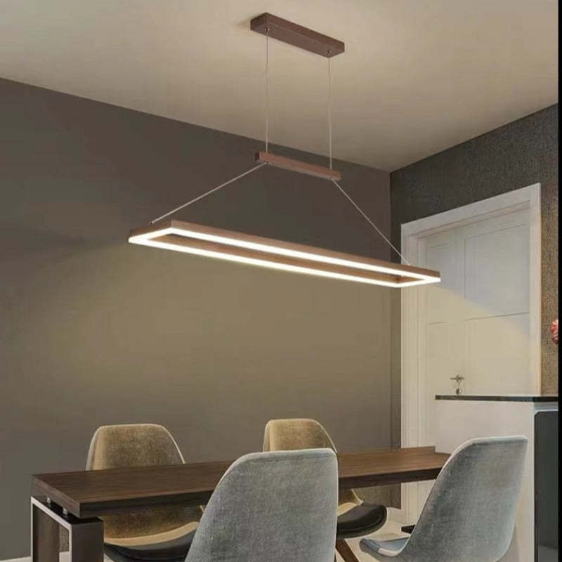 Arisha Modern Rectangular Pendant Light Coffee Dining Room - Letslighting