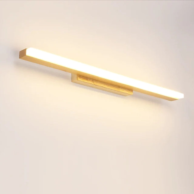 Arisha Modern Minimalist Linear Wooden Wall Lamp, Wood/Walnut