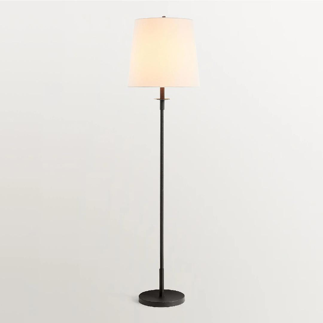 Lodge Brass Linen Floor Lamp