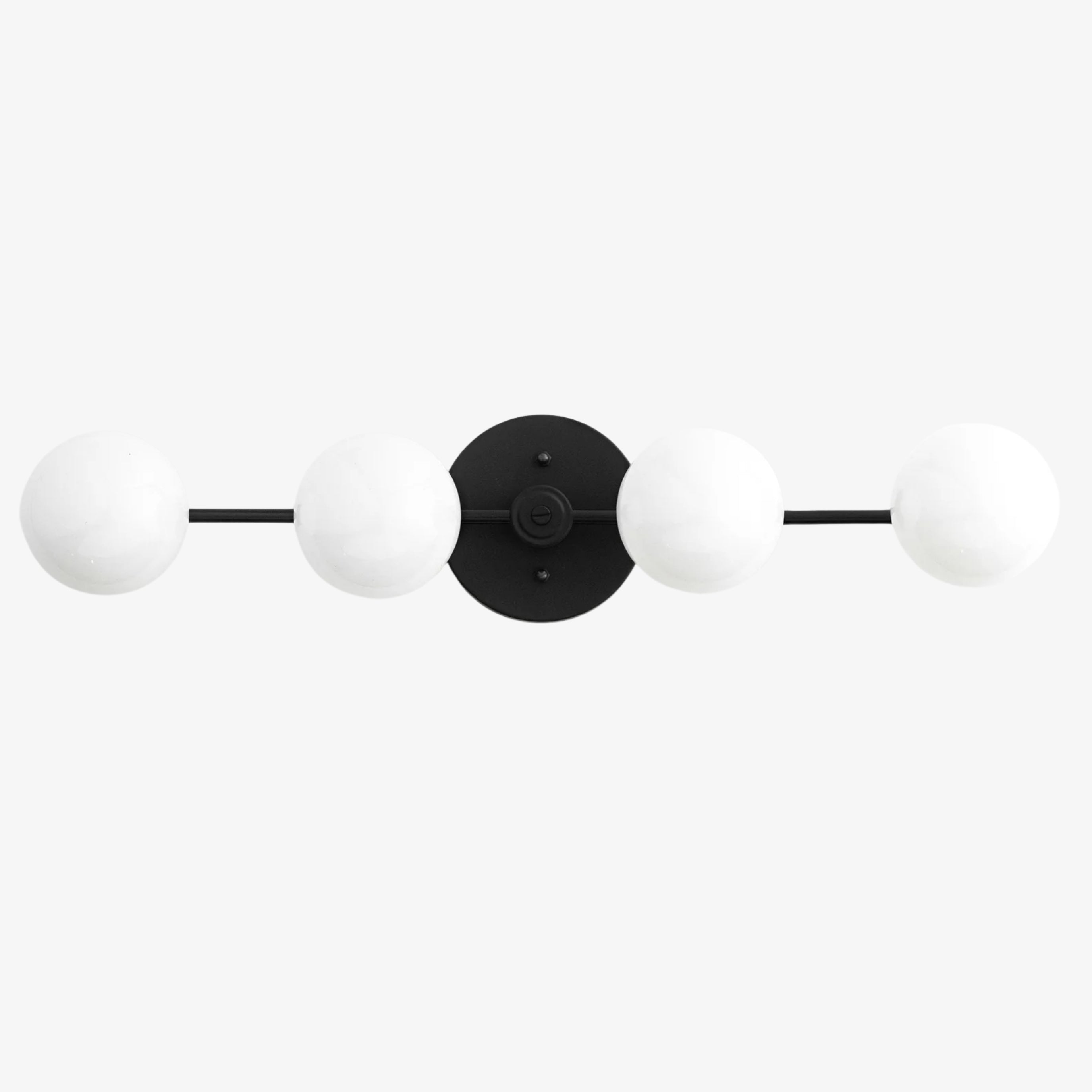 Pearl Brass Milk Glass 4-Light Wall Sconce Bathroom