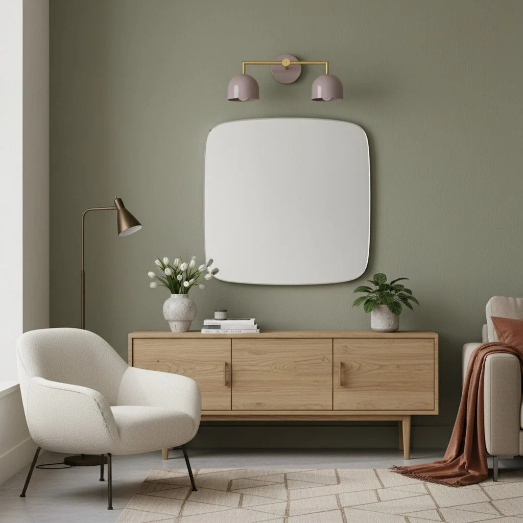 Chroma Brass White Wall Light Contemporary Living Room