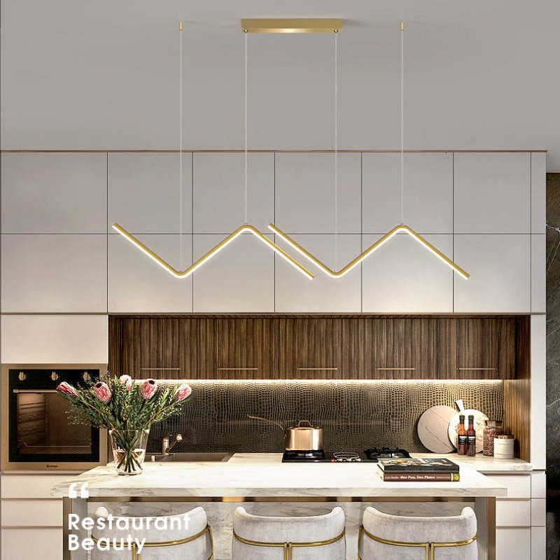 Arisha Modern Wavy Linear Pendant Light Double - Letslighting