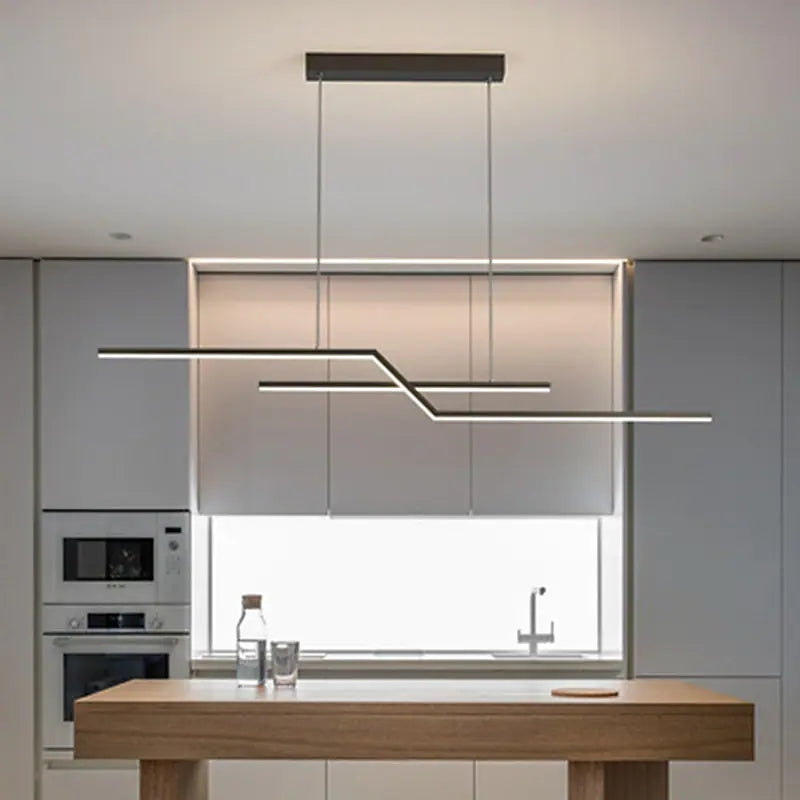 Arisha Parallel Fold Linear Pendant Light Living Room - Letslighting