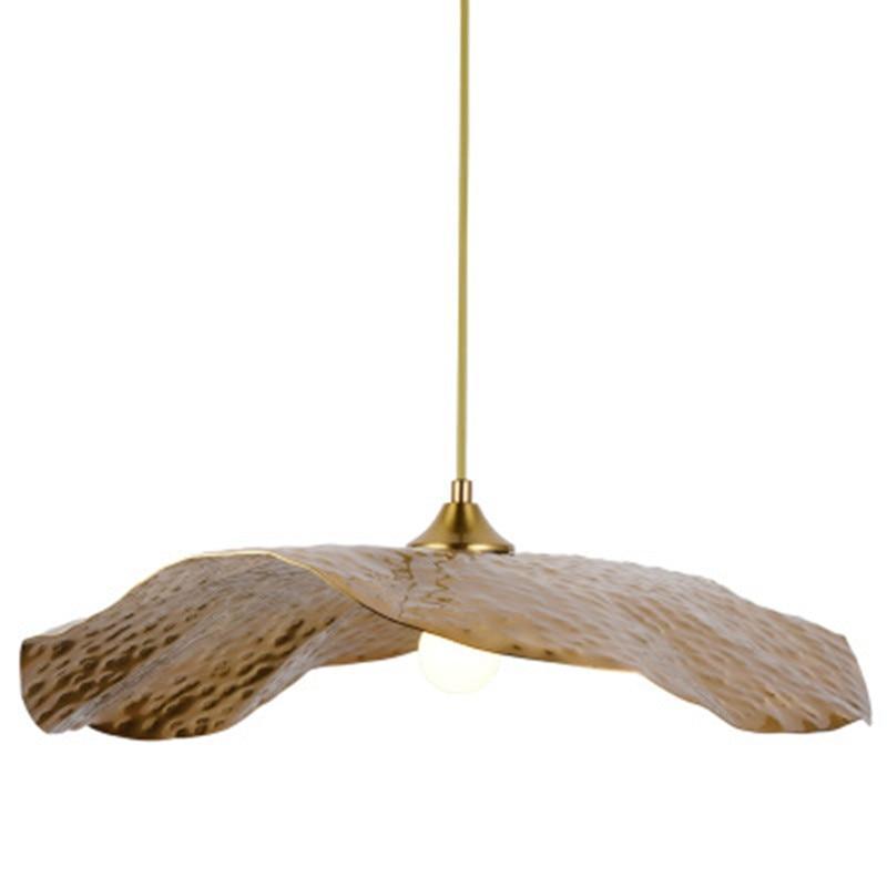 Arisha Natural Lotus Leaf Metal Pendant Light