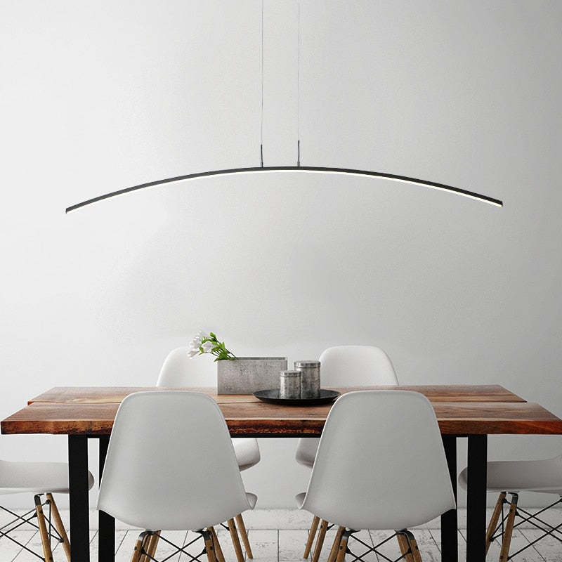 Arisha Curved Linear Pendant Light for Dining Room