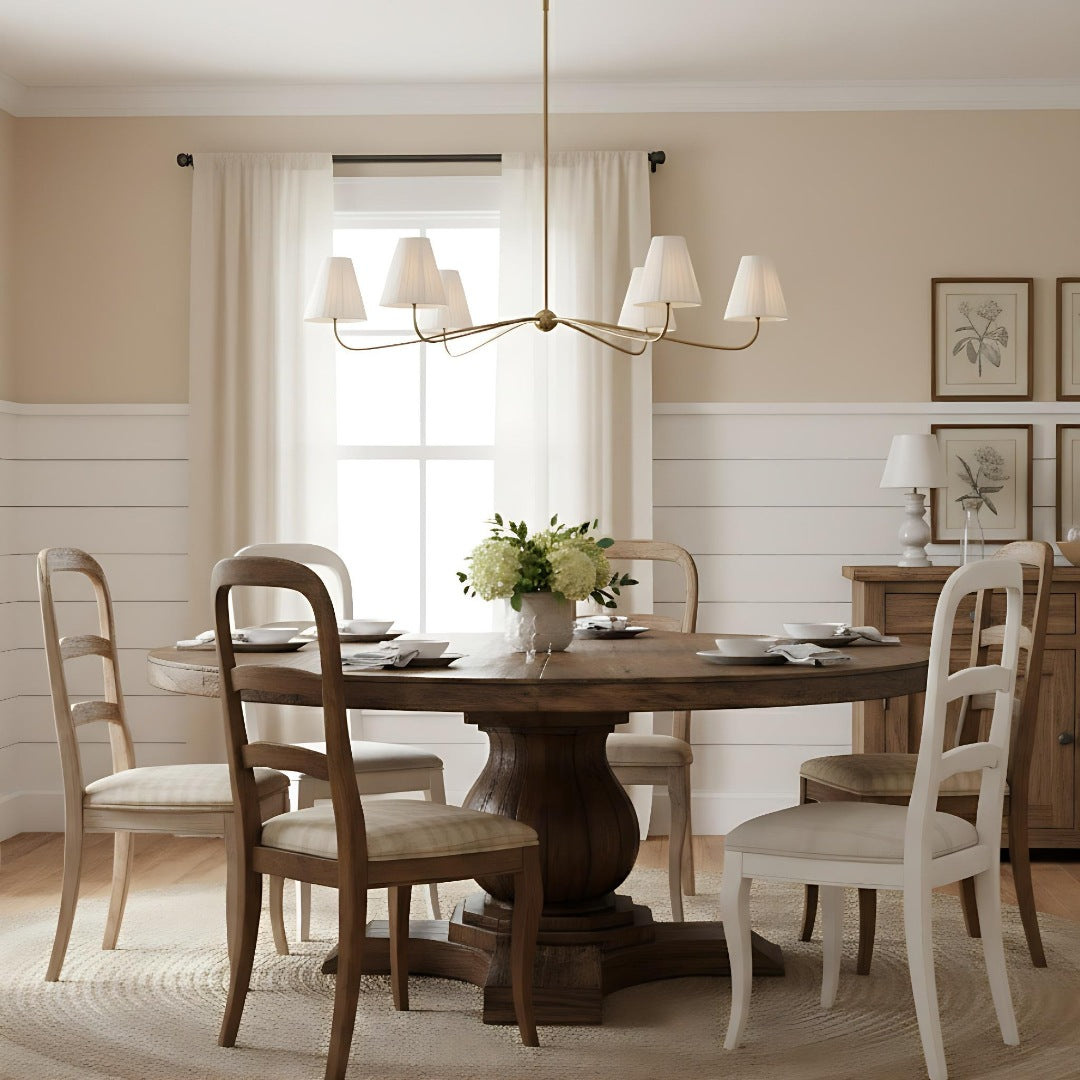 Fibura Pleated Shade Chandelier for Traditional Dining Room