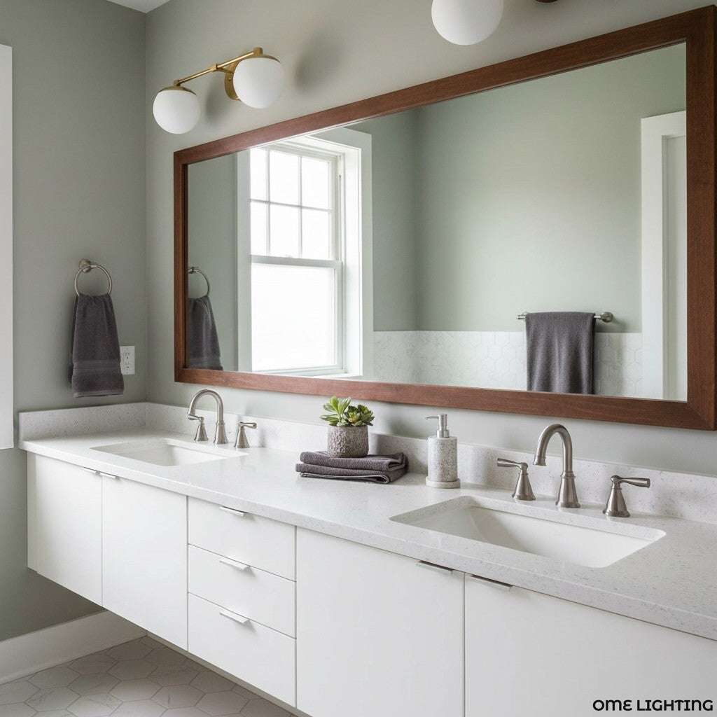 Pearl Milk Glass Brass Wall Sconce Bathroom