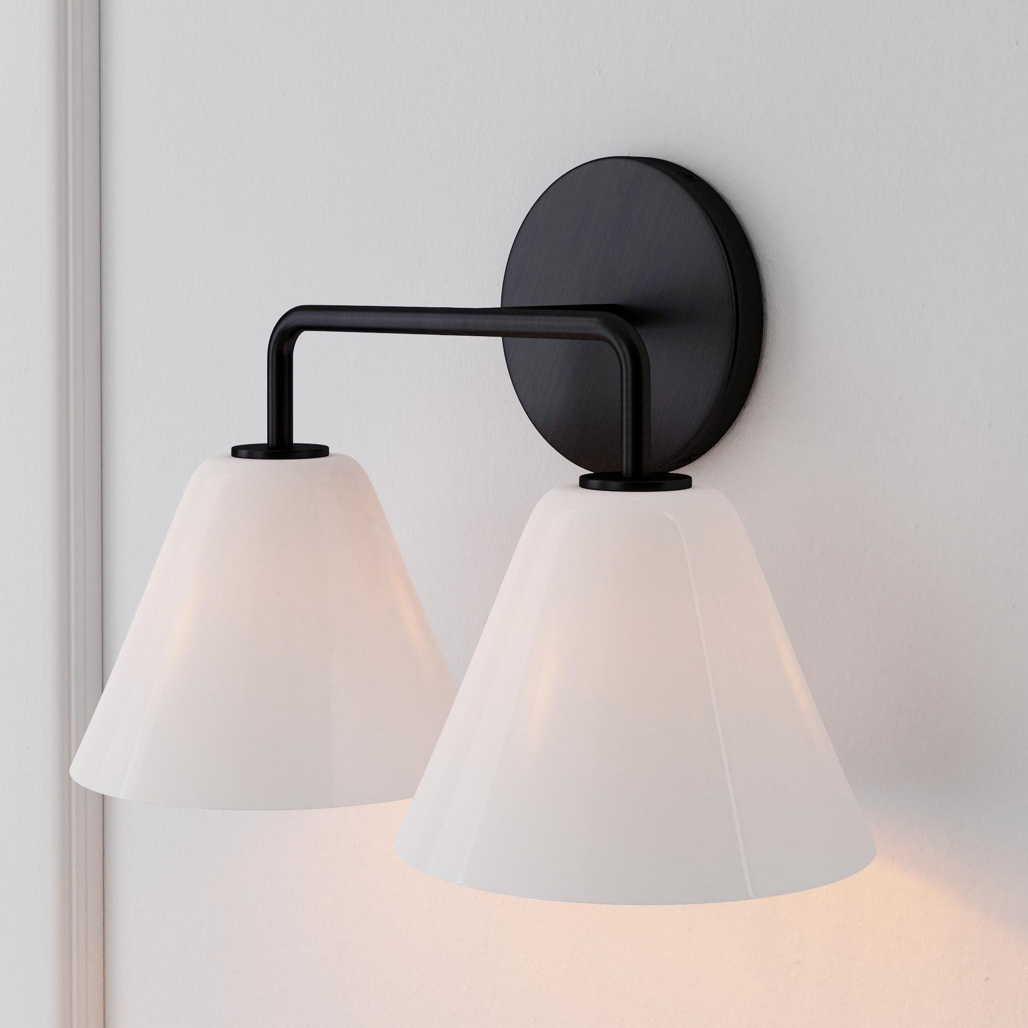 Cone Wall Sconce Milk Glass Living Room