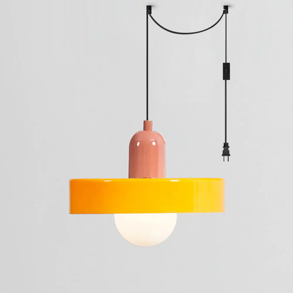 Jovial Minimalist Disc Orb Swag Glass Pendant Lights Plug-in - Letslighting