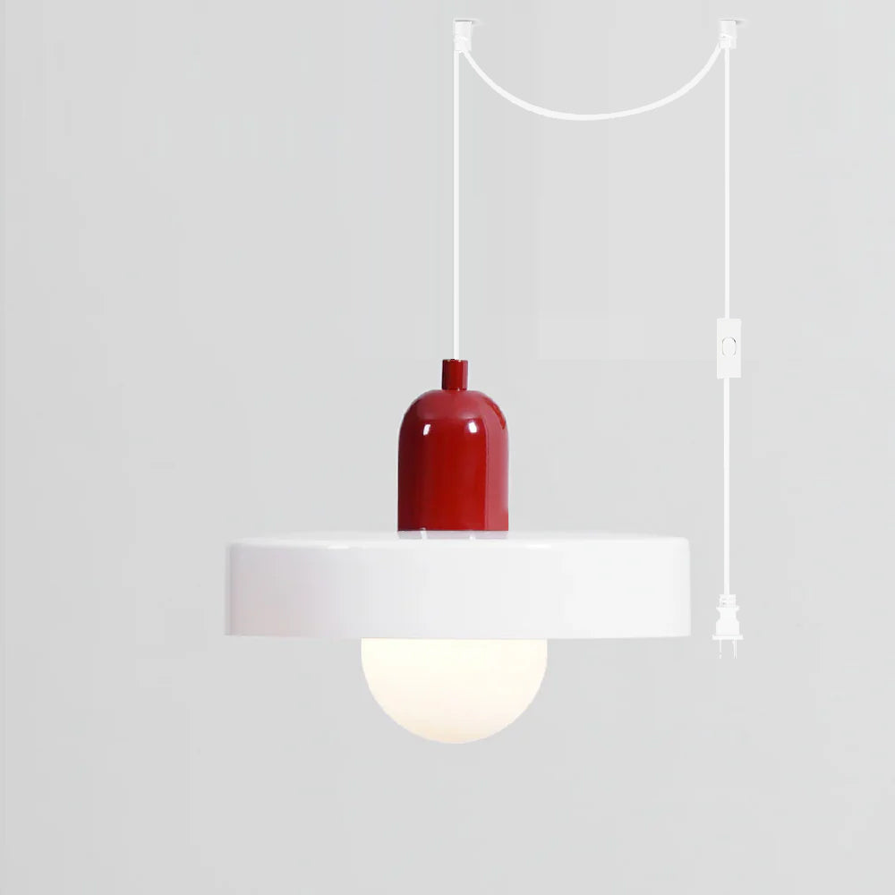 Jovial Minimalist Disc Orb Swag Glass Pendant Lights Plug-in - Letslighting