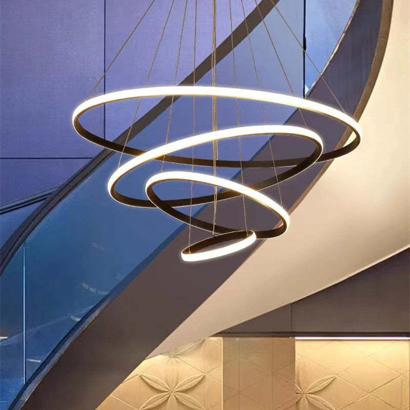 Arisha Modern Ring Metal/Silicon Pendant Light, 2/3/4 Rings