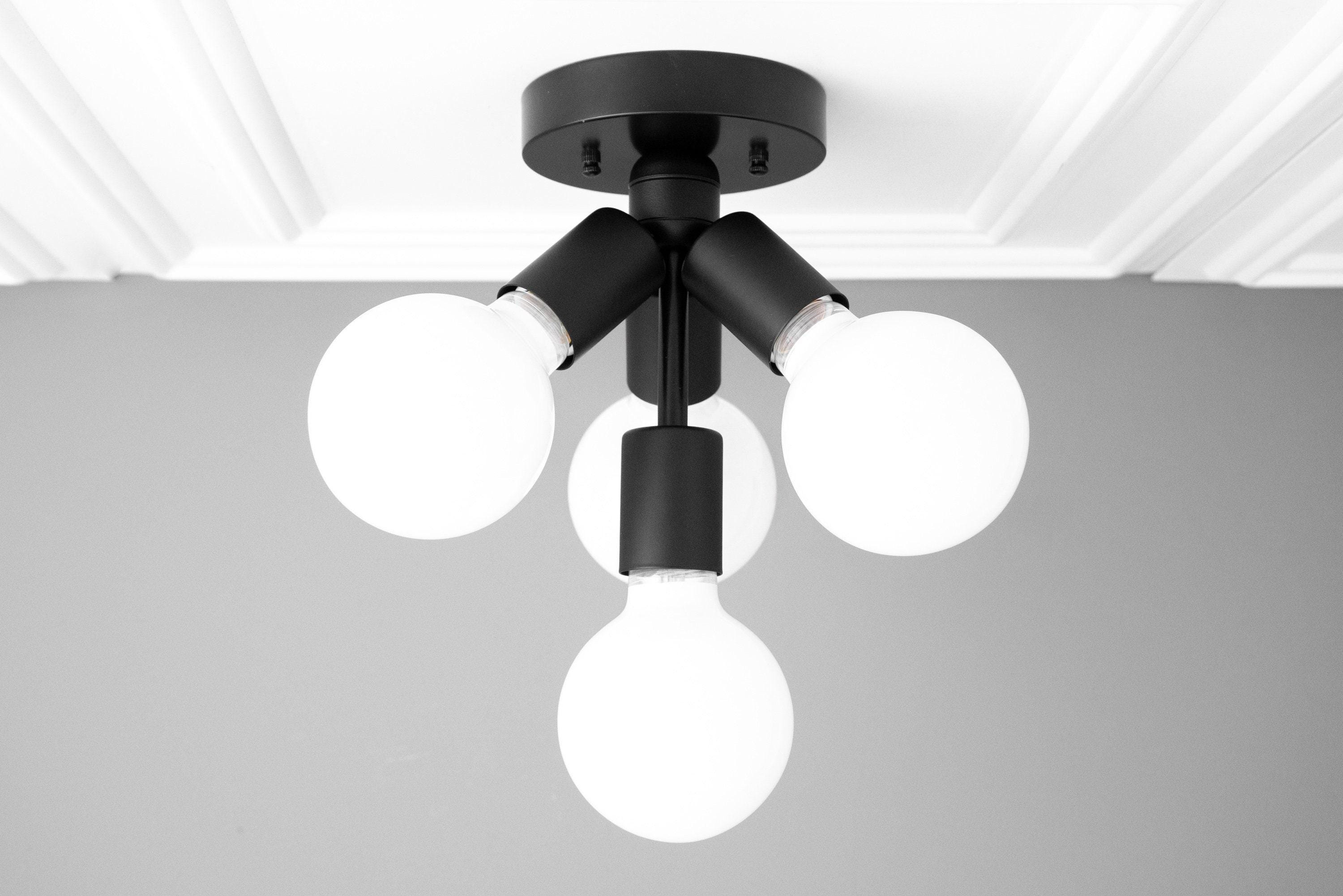 Pearl Opal White Brass Flush Mount Light Living Room