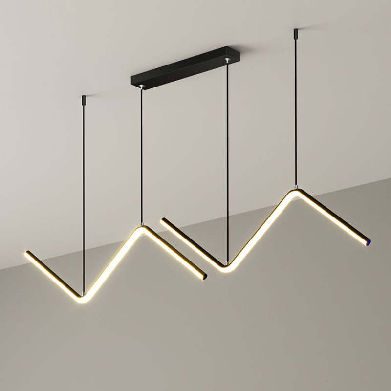 Arisha Modern Wavy Linear Pendant Light Double - Letslighting