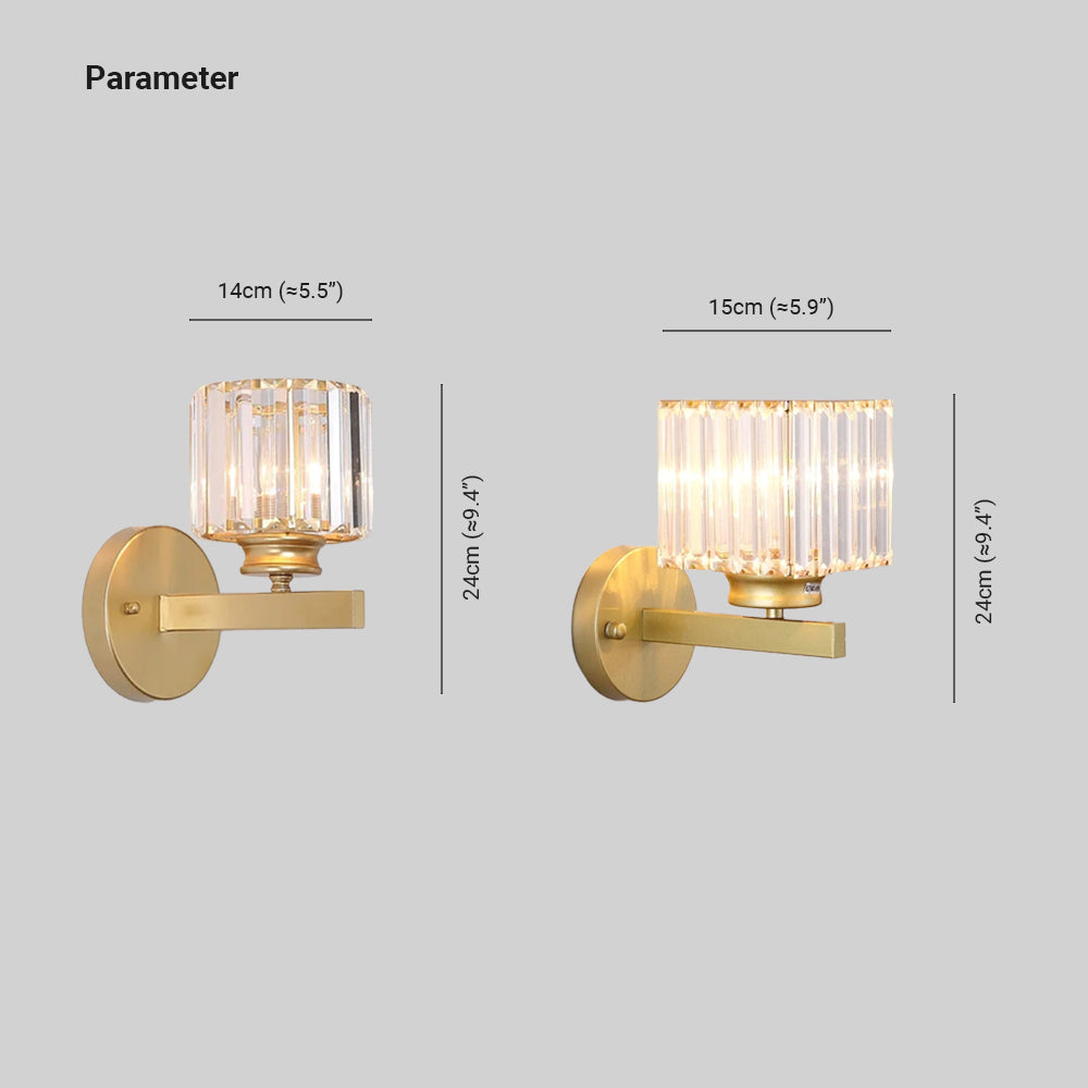 Arisha Modern Indoor Wall Lamp Crystal Living Room Bedside Bedroom - Letslighting