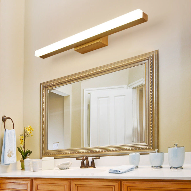 Arisha Modern Minimalist Linear Wooden Wall Lamp, Wood/Walnut
