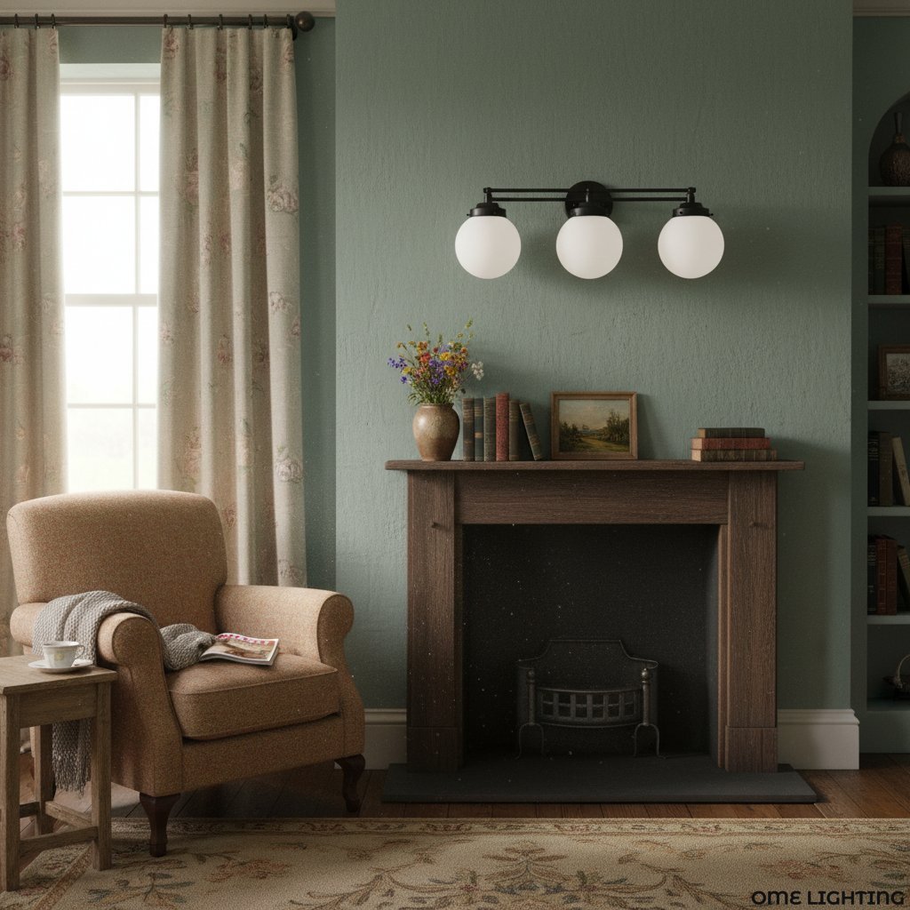 Pearl Wall Sconce Milk Glass Antique Brass for Bedroom